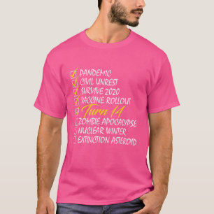 Turn 14 Checklist Birthday T-Shirt