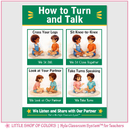 Turn and Talk Klassenraum-Anker-Diagramm Poster