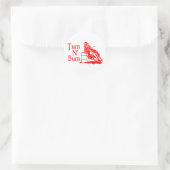 TURN N BURN RUNDER AUFKLEBER (Tasche)