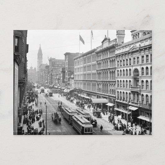 Turn of the century street scene, Philadelphia Postkarte (Vorderseite)