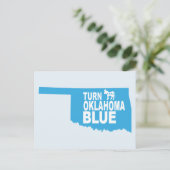 Turn Oklahoma Blue Postcard | Abstimmung Staat Dem Postkarte (Stehend Vorderseite)