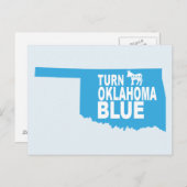 Turn Oklahoma Blue Postcard | Abstimmung Staat Dem Postkarte (Vorne/Hinten)