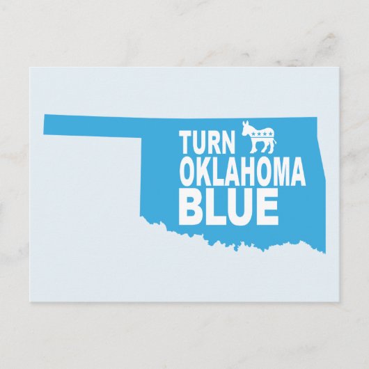 Turn Oklahoma Blue Postcard | Abstimmung Staat Dem Postkarte (Vorderseite)