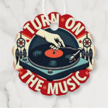 Turn On The Music Vintage  Vinyl Record Tin Retro 