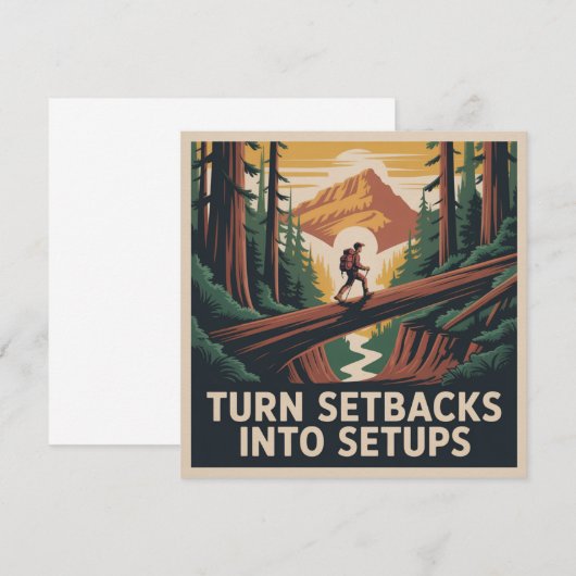 Turn Setbacks Into Setups Dankeskarte (Vorne/Hinten)