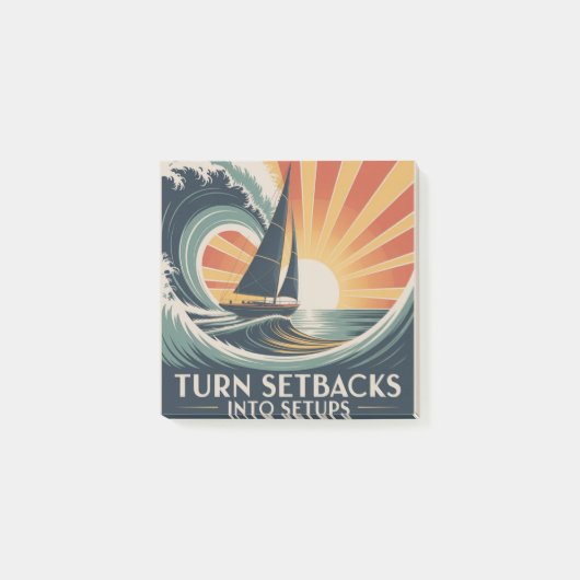 Turn Setbacks Into Setups Post-it Klebezettel (Vorderseite)