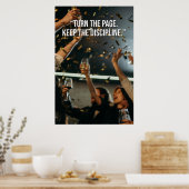 Turn the Page Keep the Discipline Motivation Poste Poster (Küche)