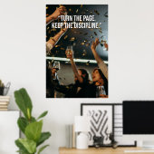 Turn the Page Keep the Discipline Motivation Poste Poster (Heimbüro)