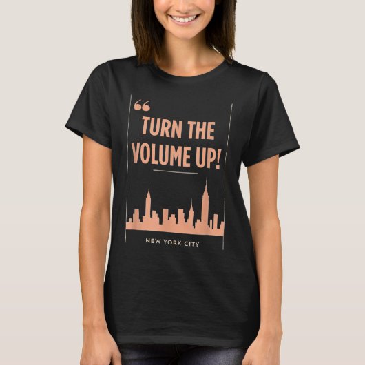 Turn The Volume Up Nyc Skyline Zohran Mamdani For T-Shirt (Vorderseite)