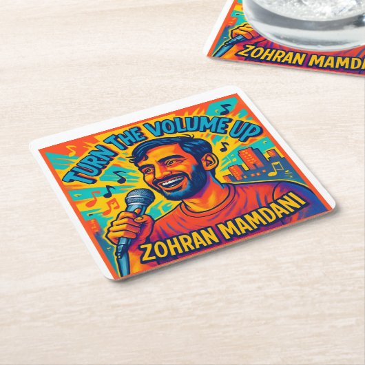 Turn the Volume up  Rechteckiger Pappuntersetzer (angewinkelt)