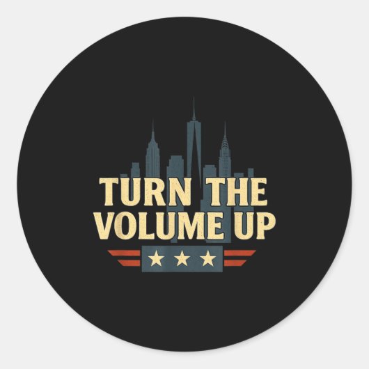 Turn The Volume Up  Runder Aufkleber (Vorderseite)