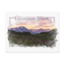 Turnagain Pass Alaskan Watercolor Postkarte