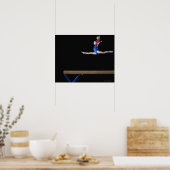 Turnast (9-10) springen auf Balancestrahl 2 Poster (Küche)