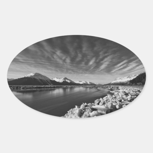 Turnback Arm Moonlight Ovaler Aufkleber (Vorderseite)