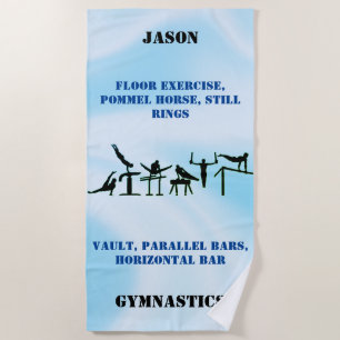 Turnbeachhandtuch Jungen Gymnastik Blau Ombre mit Strandtuch