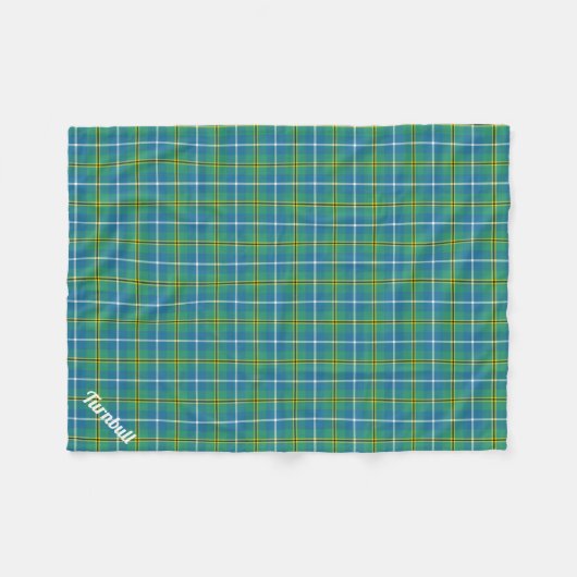 Turnbull Ancient Jagd Tartan Monogram Fleecedecke (Vorderseite (Horizontal))