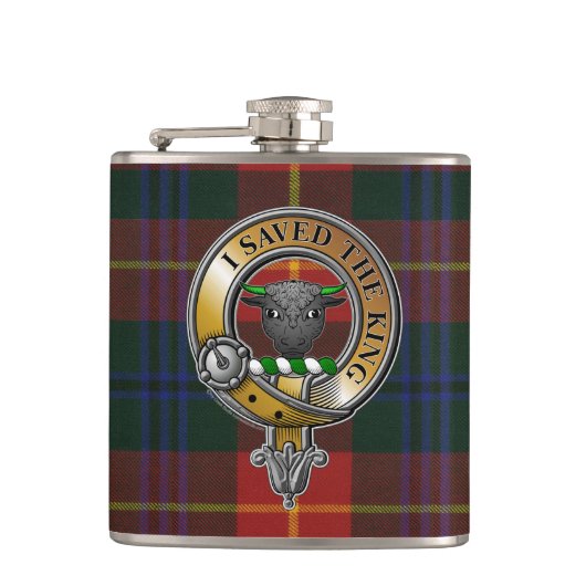 Turnbull Tartan & Abzeichen Flachmann (Vorderseite)