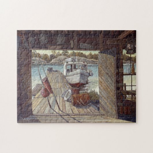 "Turne Shed at Dawn" von Charlie Rapsky Puzzle (Horizontal)