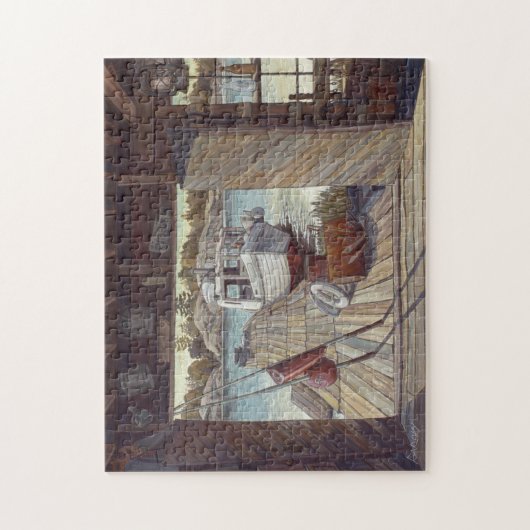 "Turne Shed at Dawn" von Charlie Rapsky Puzzle (Vertikal)