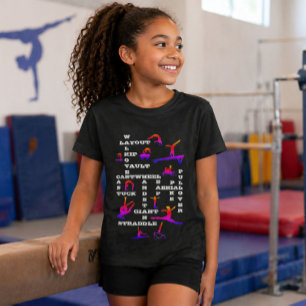 Turnen Fähigkeiten Kreuzworträtsel Regenbogen Turn T-Shirt