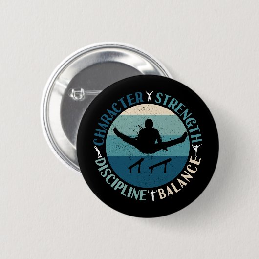 Turnen für Jungen Charakterstärke Disziplin Button (Vorne & Hinten)