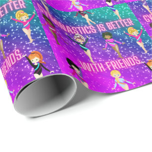 Turnen ist mit Freunden besser Super Glanz Geschenkpapier