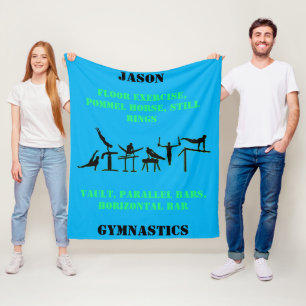 Turnen Jungen personalisierte Fleece-Decke Fleecedecke