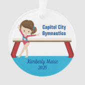 Turnen Mädchen Cute Personalisiertes Turnen Ornament (Vorderseite)
