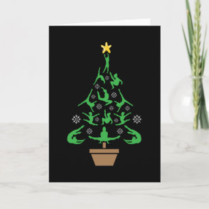 Turnen Mädchen Weihnachtsbaum Karte