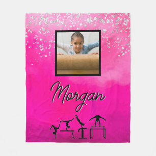 Turnen Pink, Silber, Glitter Individuelle Foto/Nam Fleecedecke