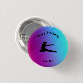 Turnen / Tanz Happy Birthday Gradient Button (Vorne & Hinten)