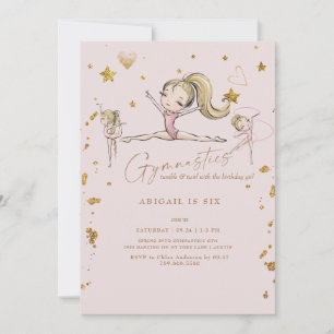 Turnen Tumble & Twirl Geburtstagsfeier Blond Einladung