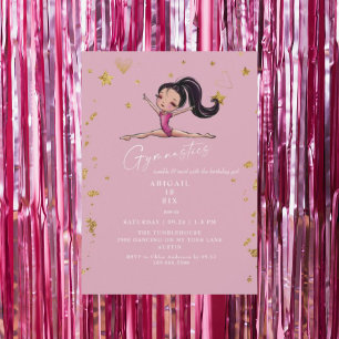 Turnen Tumble & Twirl Pink Geburtstagsfeier Einladung