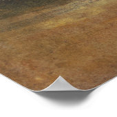 Turner - Abend Landschaft mit Burg und Brücke Poster (Ecke)