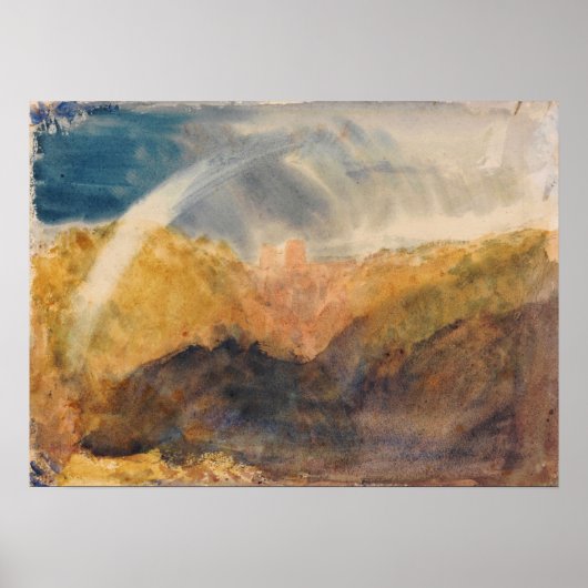 Turner - Burg Crichton, Berg mit Regenbogen Poster (Vorne)