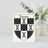 Turner Coat of Arms/Familienwappen Postkarte (Stehend Vorderseite)