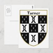 Turner Coat of Arms/Familienwappen Postkarte (Vorne/Hinten)