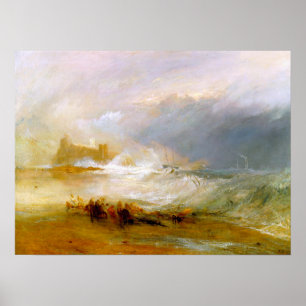 Turner - Dampfboot unterstützt Schiff vor der Küst Poster