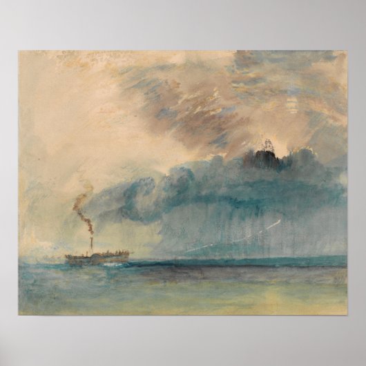 Turner - Dampfpaddel im Sturm Poster (Vorne)