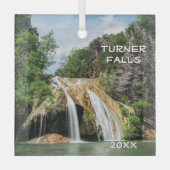 Turner Falls, Davis, Oklahoma Ornament Aus Glas (Vorderseite)