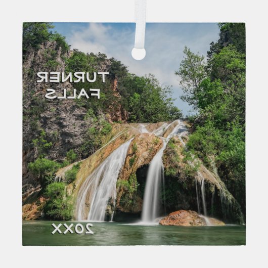 Turner Falls, Davis, Oklahoma Ornament Aus Glas (Rückseite)