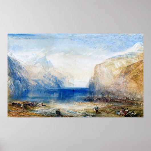Turner - Fluelen Morning, Blick auf den See Poster (Vorne)