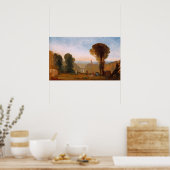 Turner - Italienische Landschaft mit Brücke und Tu Poster (Küche)