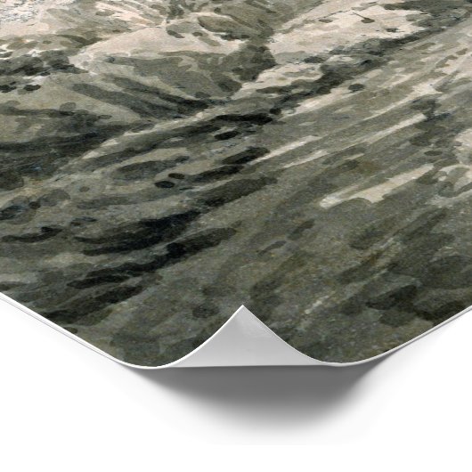 Turner - Mann mit Pferd und Kart in den Steinbruch Poster (Ecke)