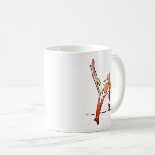 Turner Mann Sattelbogenpferd - abstrakt orange Kaffeetasse (VorderseiteRechts)