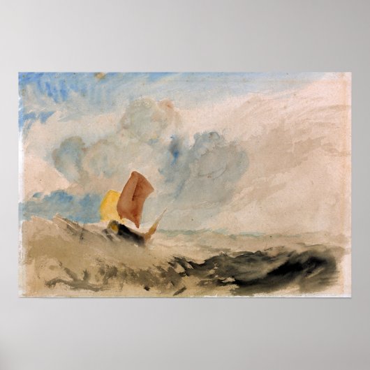 Turner - Meerwasserschiff mit Fischerboot Poster (Vorne)