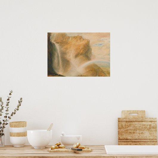Turner - Oberer Fall des Reichenbacher Regenbogens Poster (Küche)