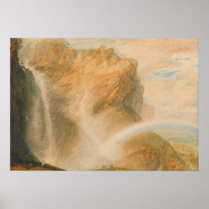 Turner - Oberer Wasserfall von Reichenbach Regenbo Poster
