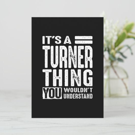 Turner Personalisiert Name Geburtstag Einladung (Stehend Vorderseite)