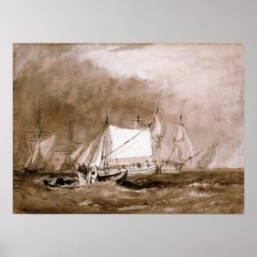 Turner - Schifffahrt mit Fischern Poster (Vorne)
